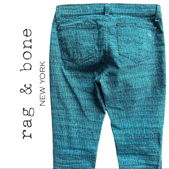 Rag & Bone Legging Jeans 5 Pocket Color Blue Tweed Size 26 - Picture 6 of 12
